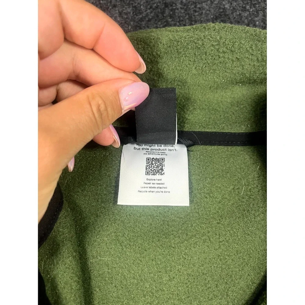 The North Face Alpine Polartec Jacket Mens Medium Olive Green Fleece Quarter Zip
